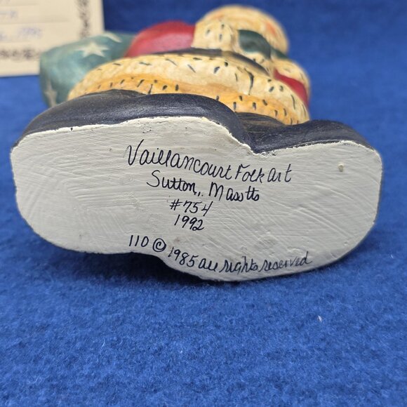 Vintage Vaillancourt Folk Art American Santa with Big Feet Rocker Figurine 1992 - Picture 5 of 8